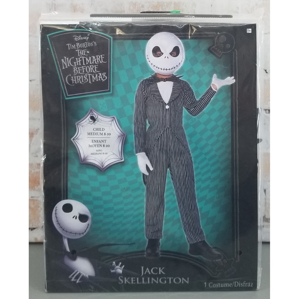 NWT Disney Jack Skellington The Nightmare Before Christmas Halloween Medium 8/10